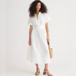 JCREW Fitted Waist Shirtdress in Stretch Cotton Poplin